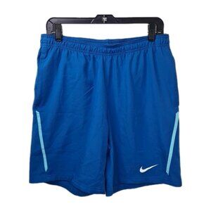 Nike Dri Fit Power Men's Woven Blue Athletic Shorts Sportswear Size M